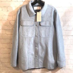 Jules Kae Gray Hannah Faux Suede Shirt Jacket